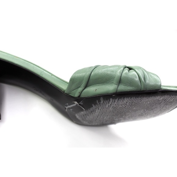 Zara New Knotted Heeled Leather Sandals 7.5 / 38 Seafoam Green NWT - Picture 16 of 16